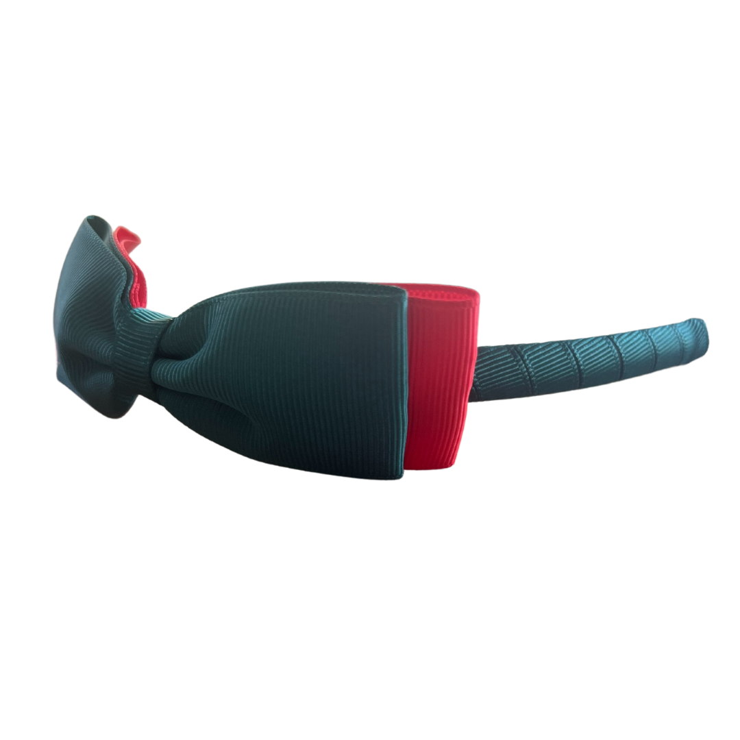 Bottle Green & Red Hair Accessories