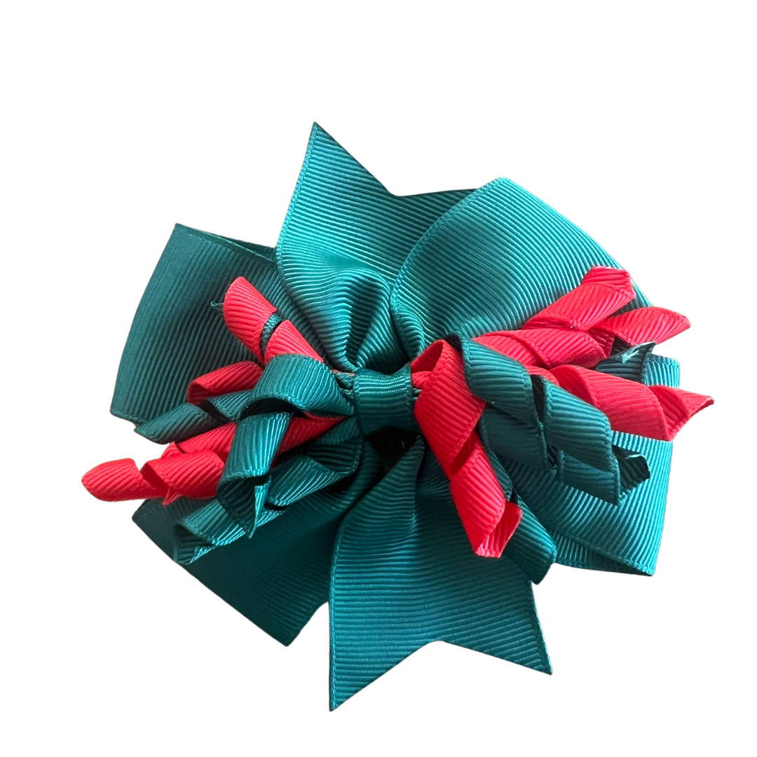 Bottle Green & Red Hair Accessories