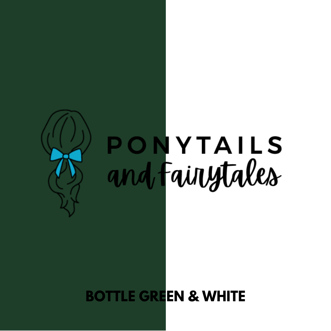 Bottle Green & White Hair Accessories Assorted Hair Accessories School Ponytails - Colours