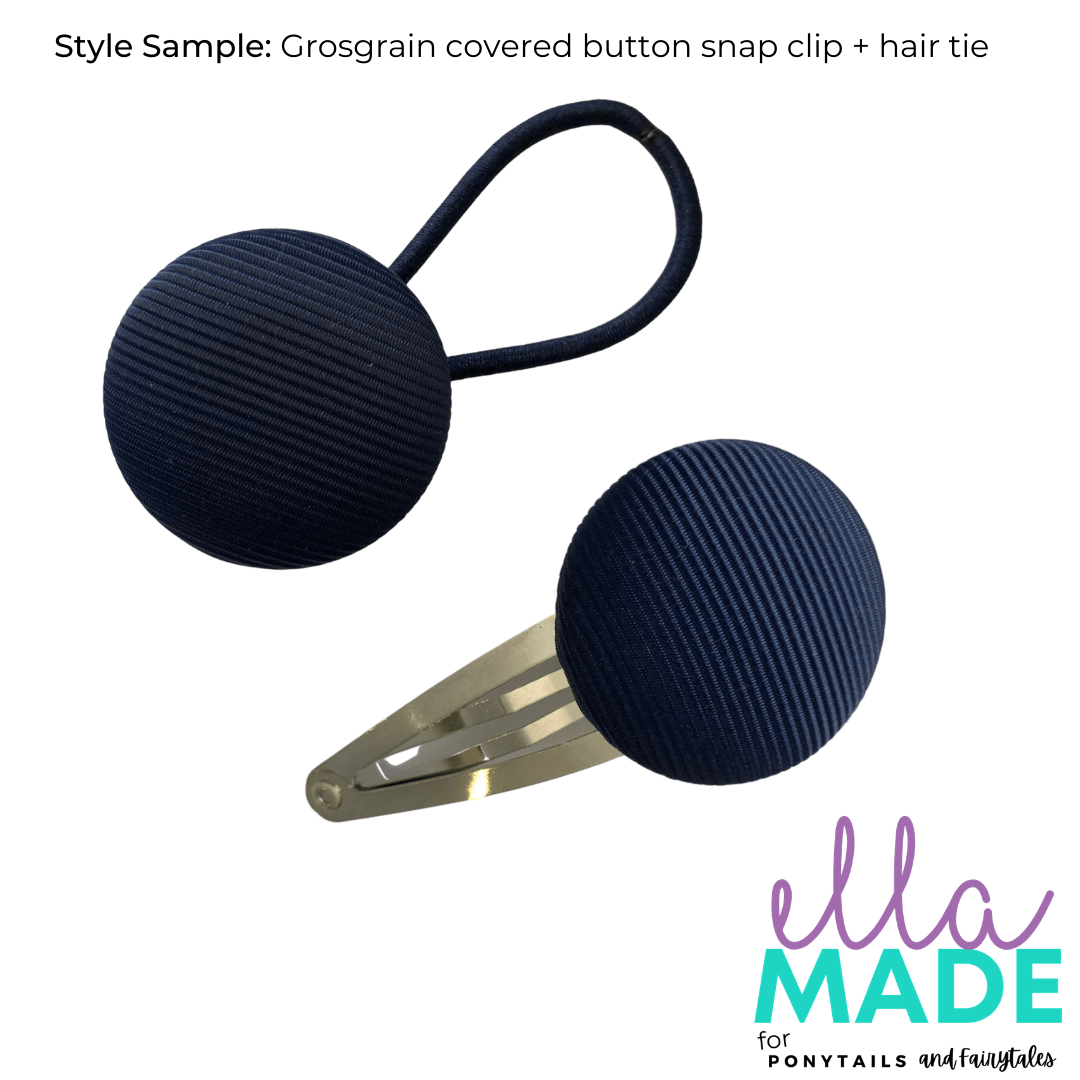 Covered Buttons: Solid Colours - Jade Hair clips Ella Made Set - Snap Clip + Hair Tie / Jade