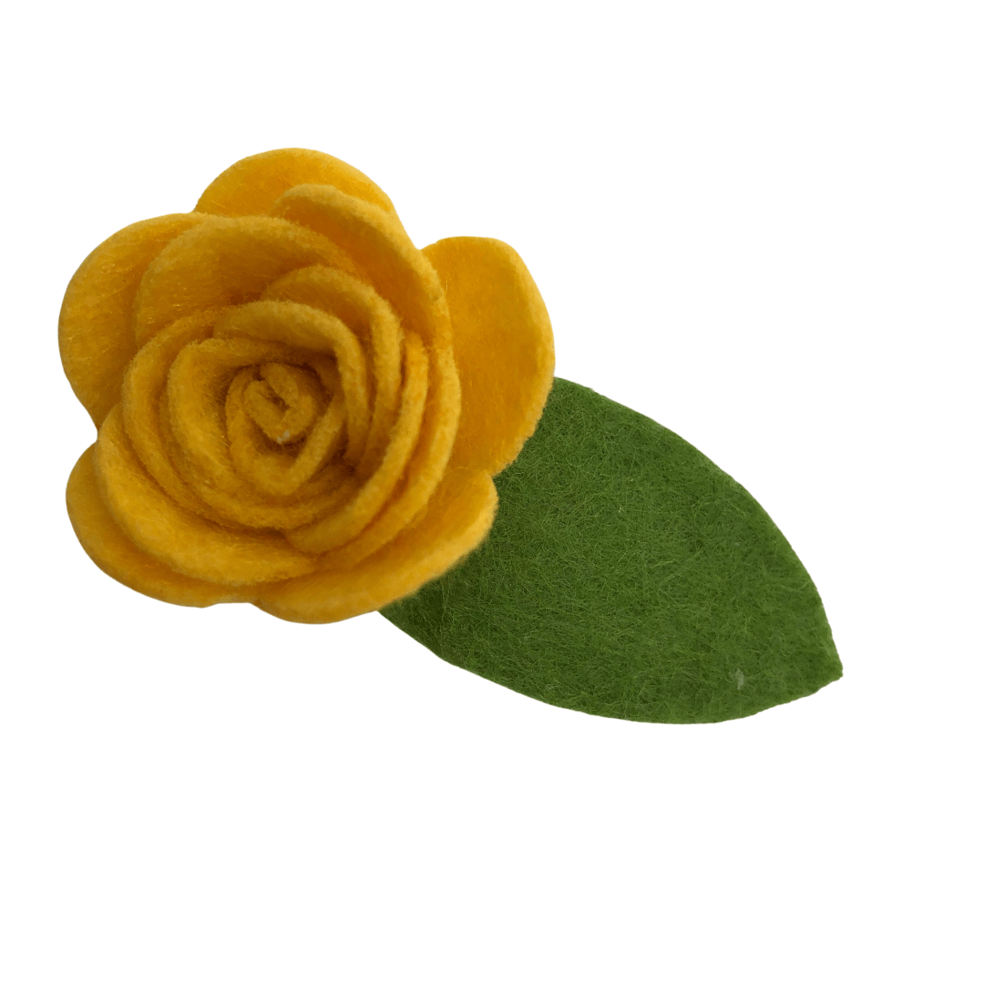 Felt Flower Snap Clip Hair clips Ponytails and Fairytales Yellow