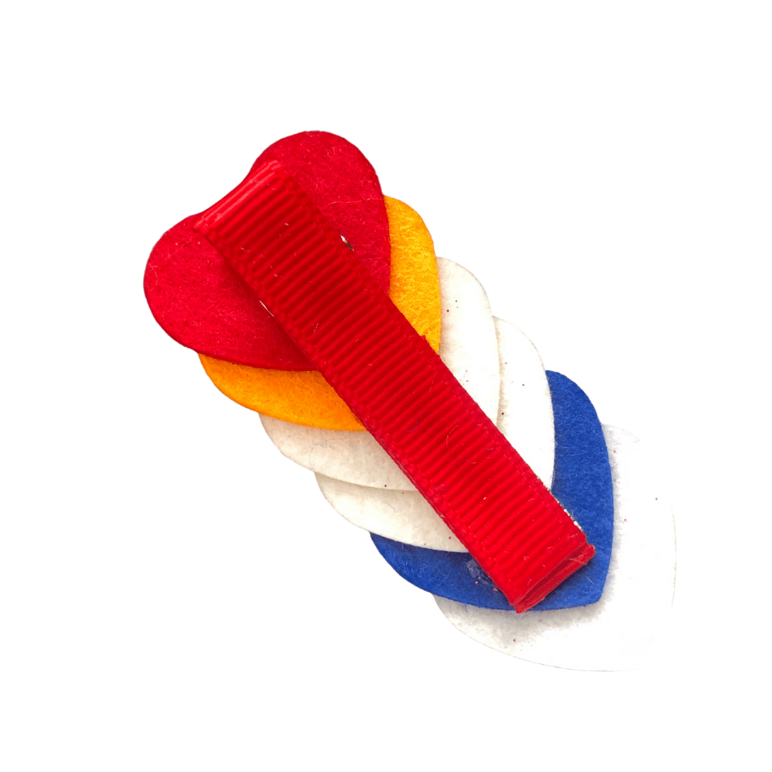 Felt Rainbow Heart Clip Hair clips Ponytails and Fairytales