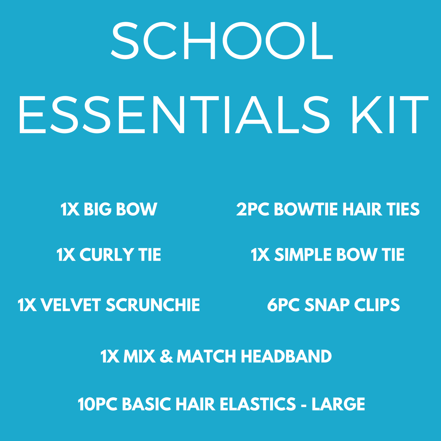 Green & White Hair Accessories - Assorted Hair Accessories - School Uniform Hair Accessories - Ponytails and Fairytales