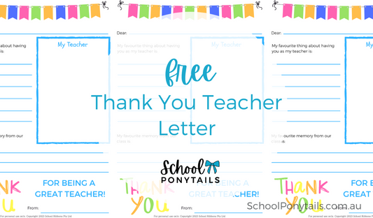 F R E E  Thank You Teacher Printable from School Ponytails