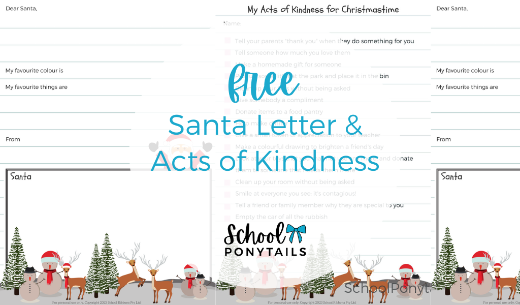 F R E E  Printable Santa Letter + Acts of Kindness for Christmastime