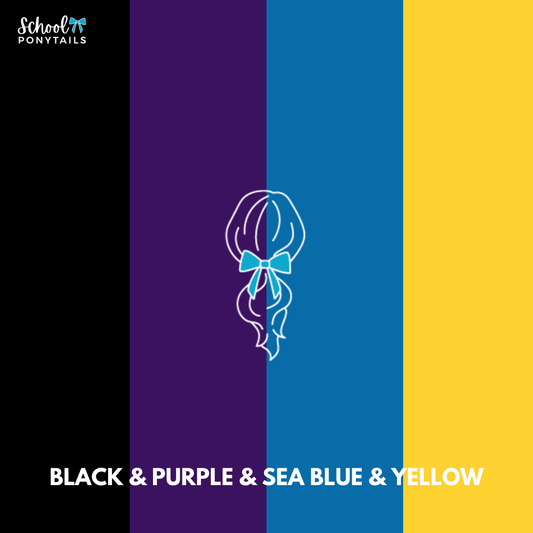 Black & Yellow & Purple & Sea Blue Hair Accessories