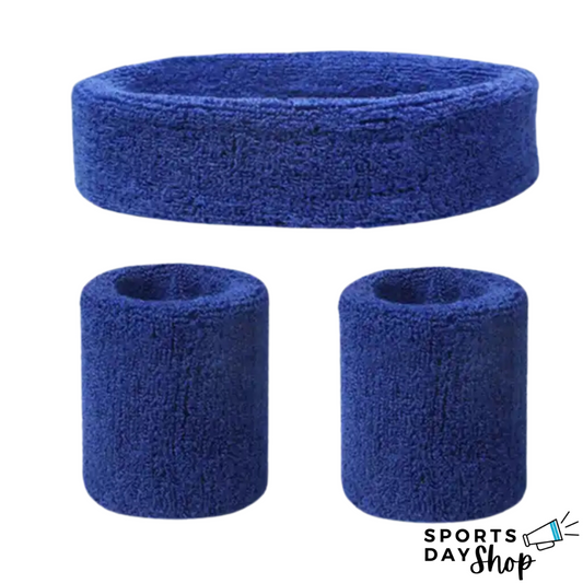 Blue Sweat Band Set (3pc) - Ponytails and Fairytales