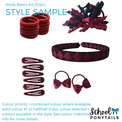 Burgundy & Light Grey & White Hair Accessories
