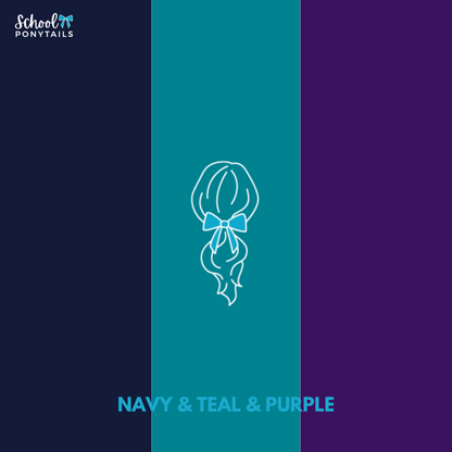 Teal & Navy & Purple Hair Accessories