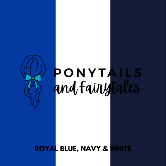 Navy & Royal Blue & White Hair Accessories