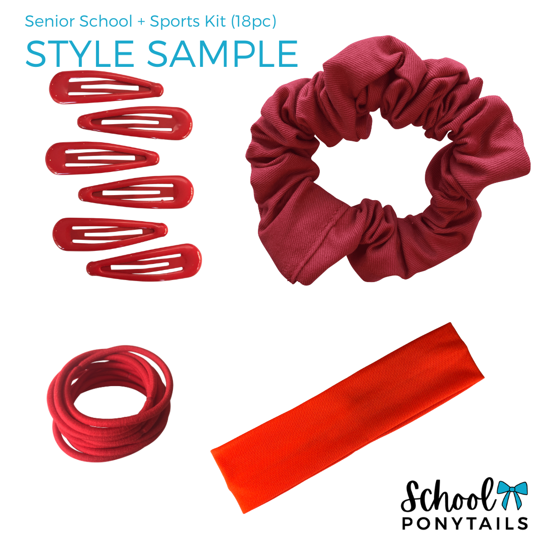 Burgundy & Light Grey & White Hair Accessories