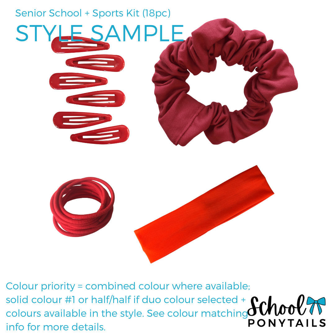 Burgundy & Light Grey & White Hair Accessories