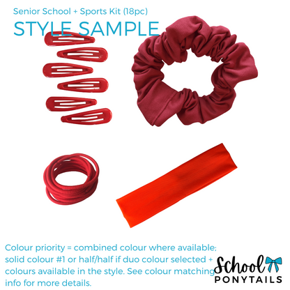 Burgundy & Light Grey & White Hair Accessories