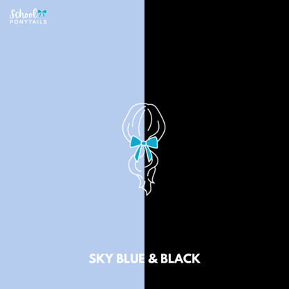 Black & Sky Blue Hair Accessories