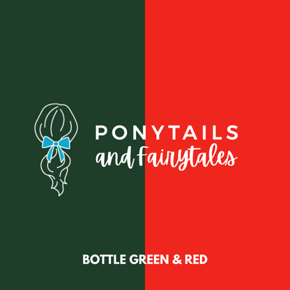 Bottle Green & Red Hair Accessories