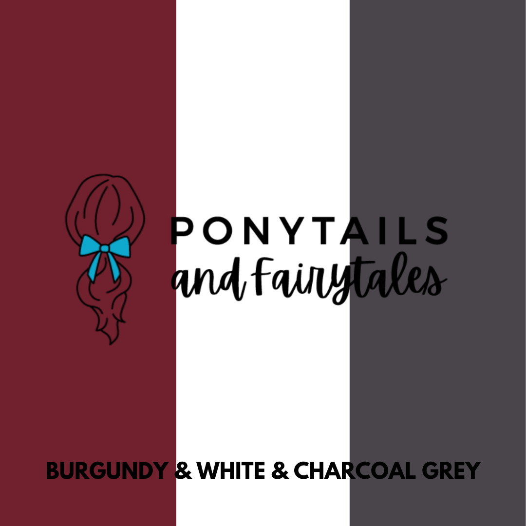 Burgundy & Charcoal Grey & White Hair Accessories