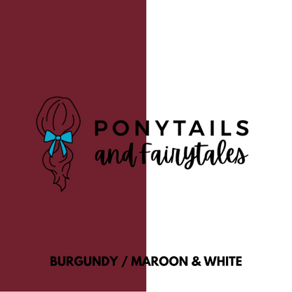Burgundy & White Hair Accessories