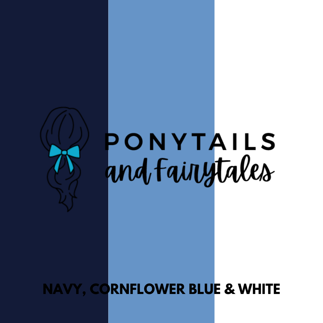 Cornflower Blue & Navy & White Hair Accessories