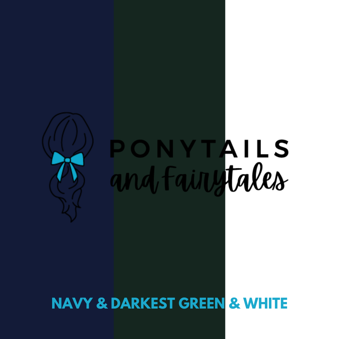 Dark Petrol Green & Navy & White Hair Accessories