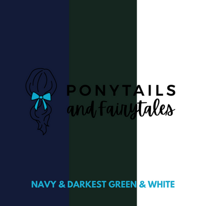 Dark Petrol Green & Navy & White Hair Accessories