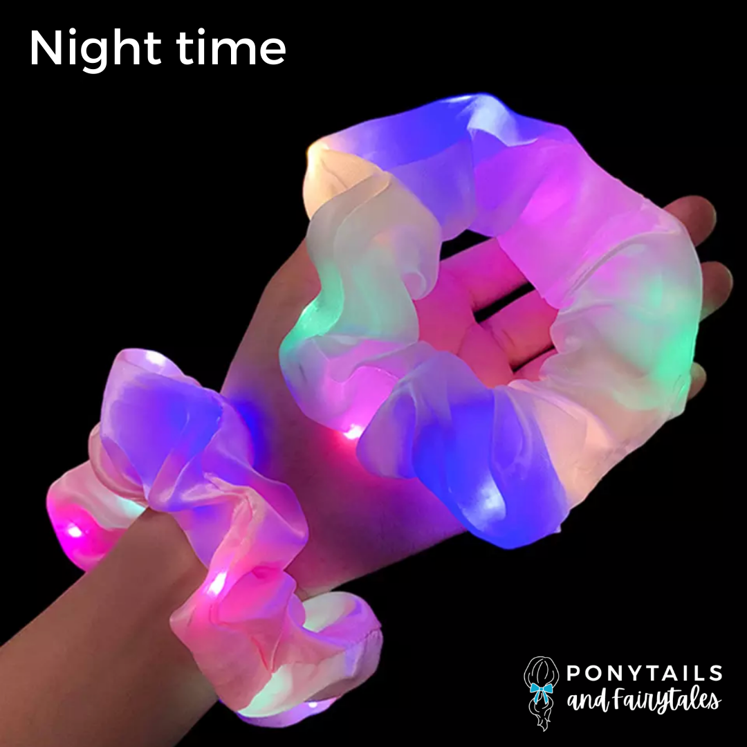 Sequin Light Up Scrunchie - Pink