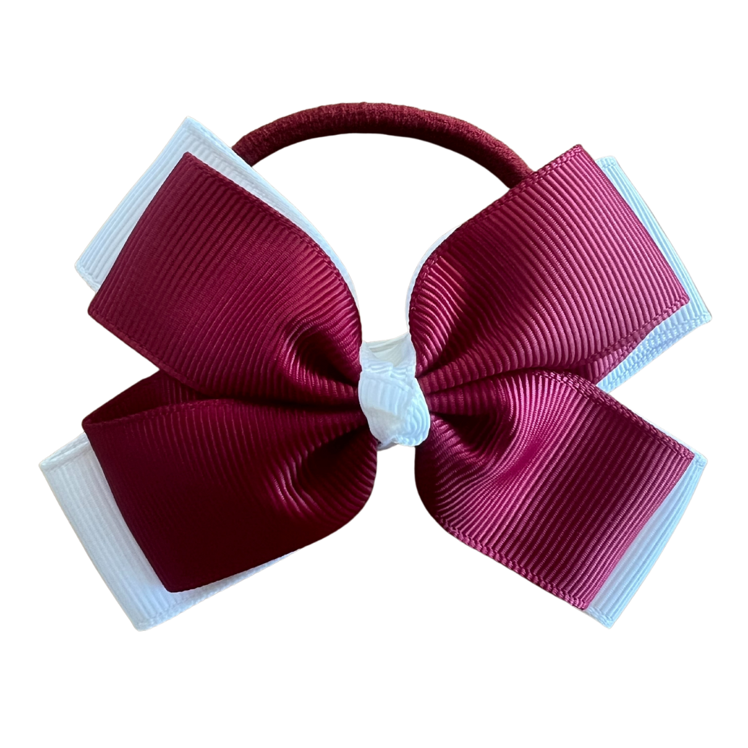 Burgundy & White Hair Accessories