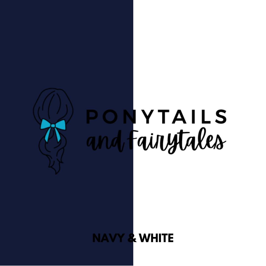 Navy & White Hair Accessories - Ponytails and Fairytales