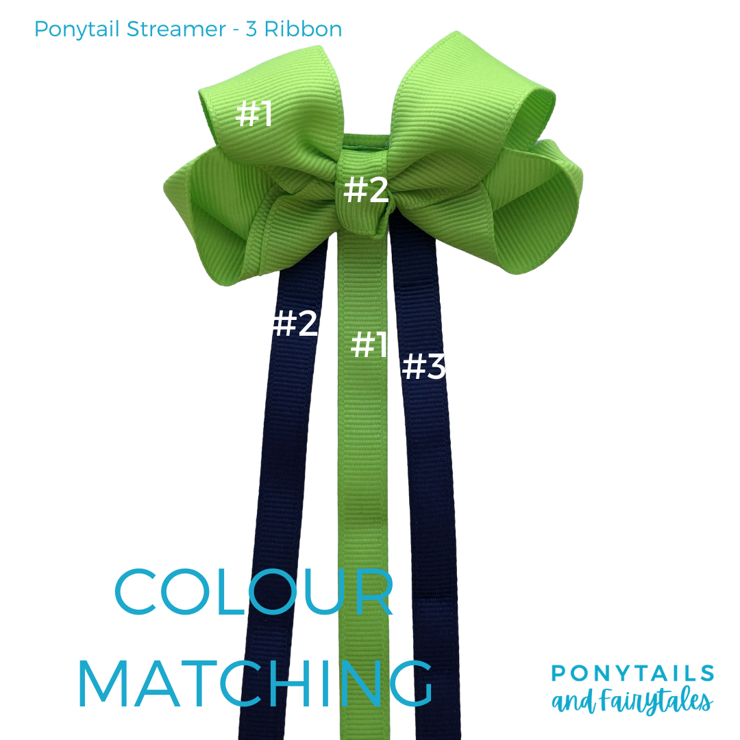 Green & Navy Hair Accessories - Ponytails and Fairytales