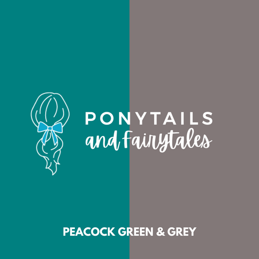 Peacock Green & Grey Hair Accessories