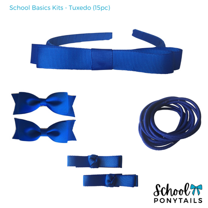 School Basics Kit -Tuxedo Bow (15pc) - Ponytails and Fairytales