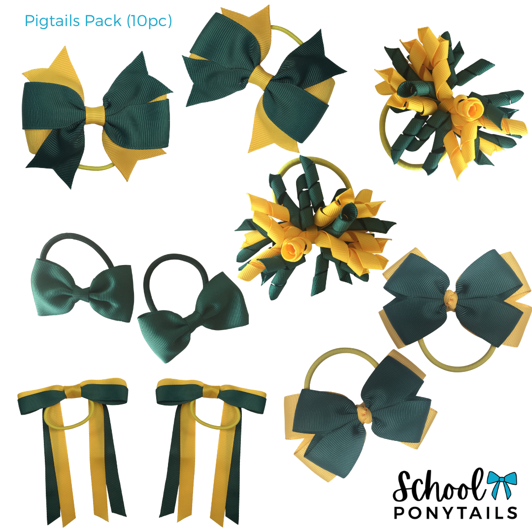 Peacock Green & Charcoal Grey Hair Accessories