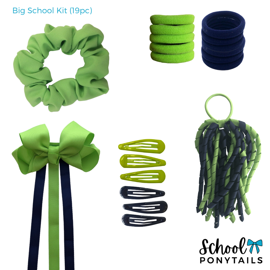 Red & Navy Hair Accessories - Ponytails and Fairytales
