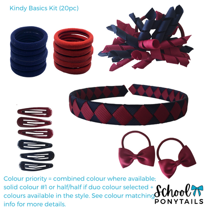 Burgundy & Navy Hair Accessories - Ponytails and Fairytales