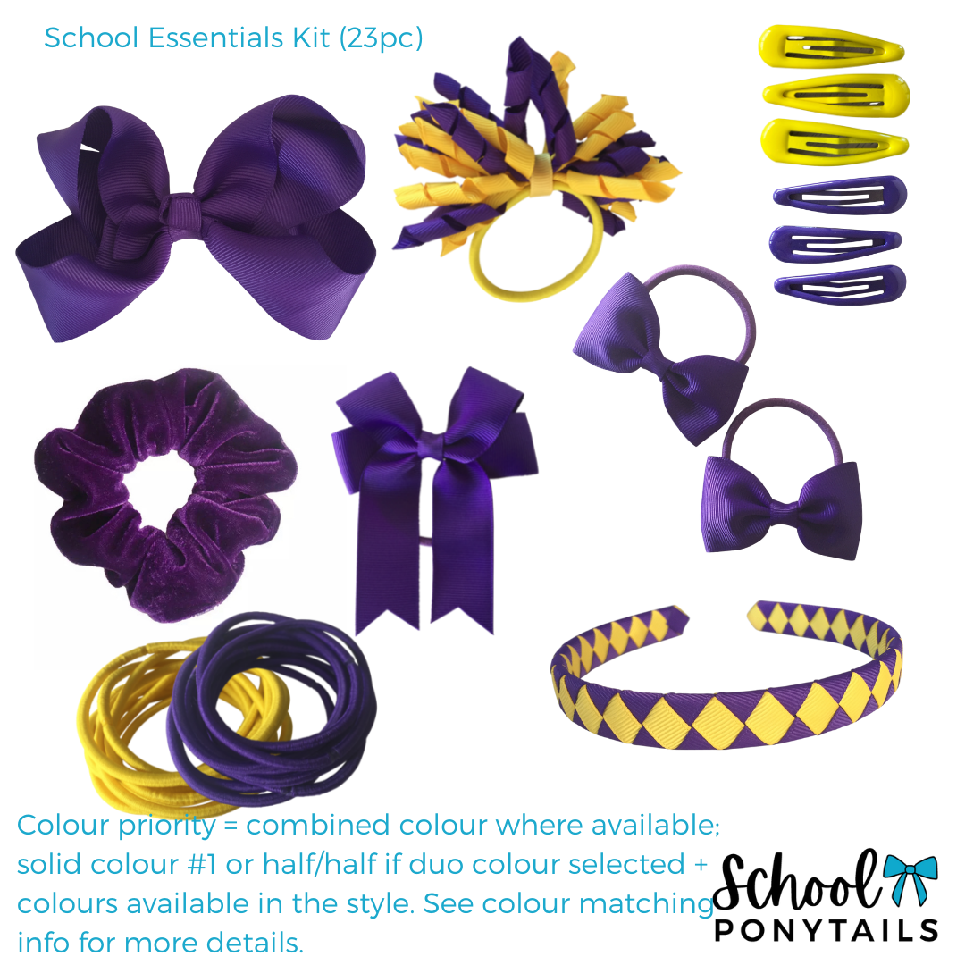 Fluoro Green & Purple Hair Accessories - Ponytails and Fairytales