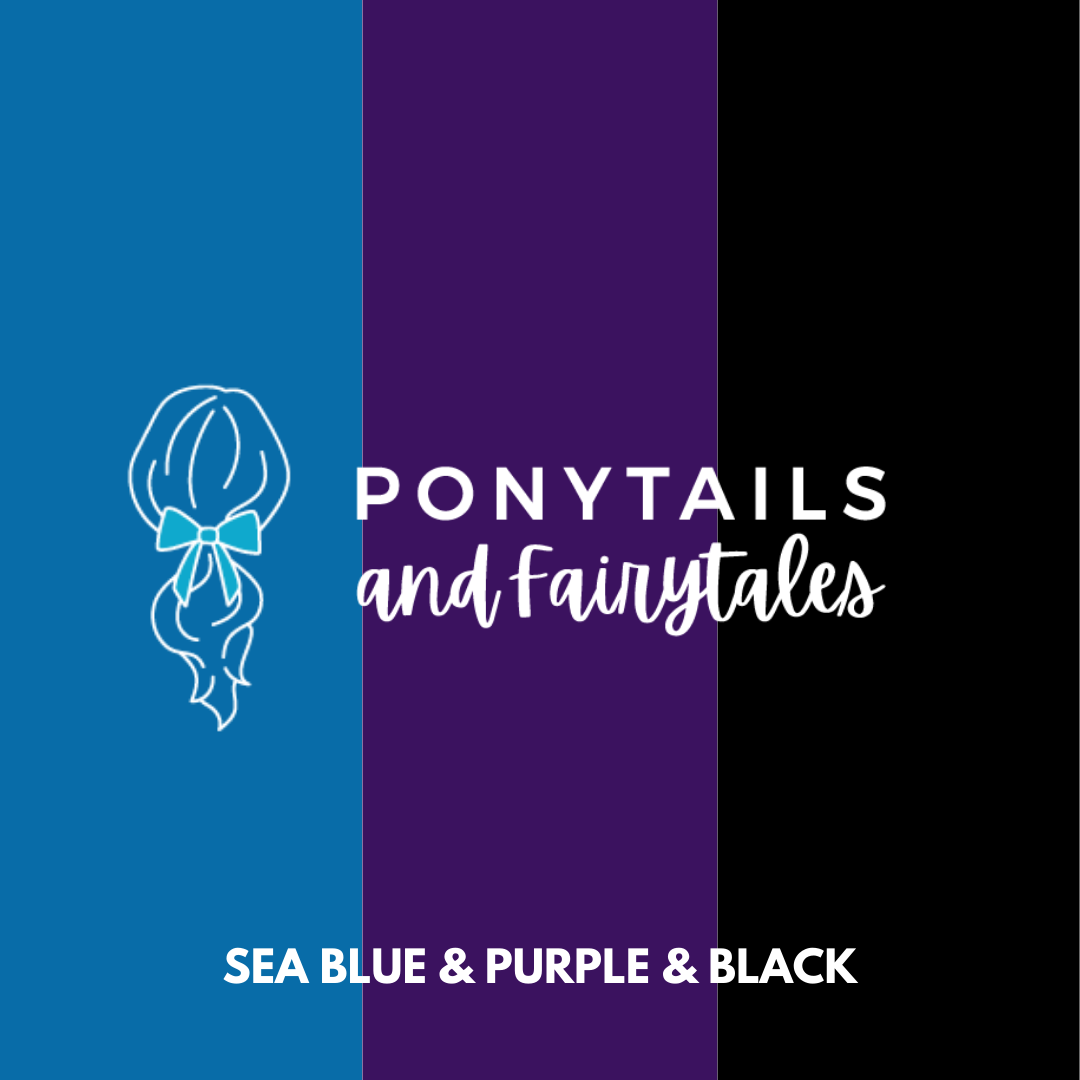 Sea Blue & Purple & Black Hair Accessories - Ponytails and Fairytales