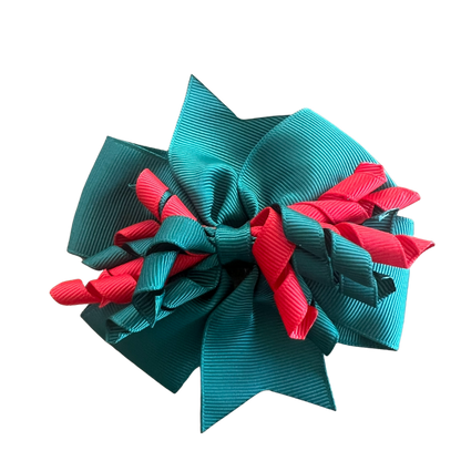 Bottle Green & Red Hair Accessories