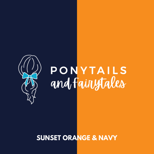 Sunset Orange & Navy Hair Accessories