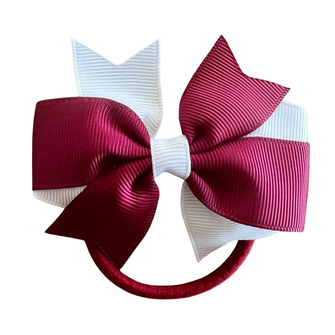 Burgundy & White Hair Accessories