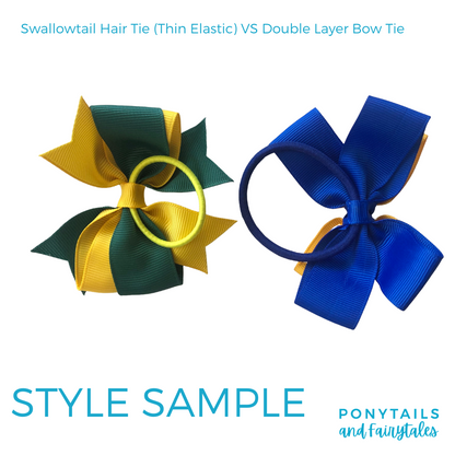 Swallowtail Bow Hair Tie (Thin Elastic)