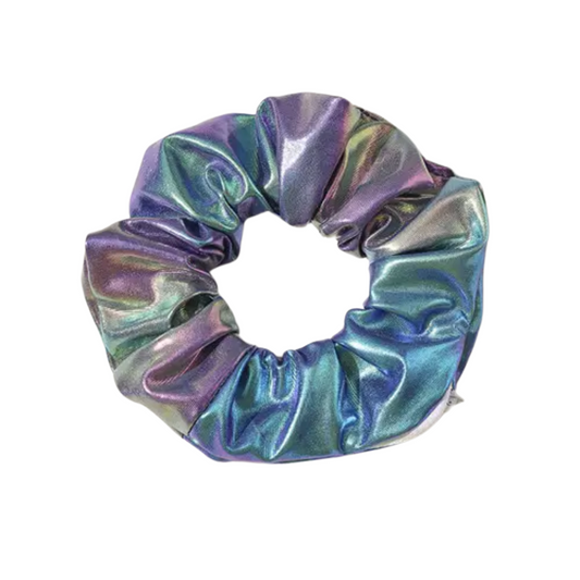 Secret Pocket Zipper Scrunchie - Shiny Disco