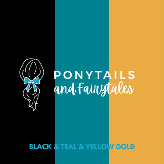 Teal & Black & Yellow Gold Hair Accessories