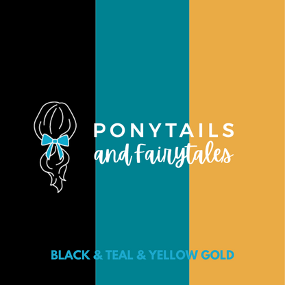 Teal & Black & Yellow Gold Hair Accessories