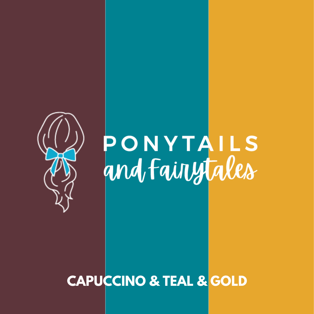 Teal & Cappuccino & Gold Hair Accessories