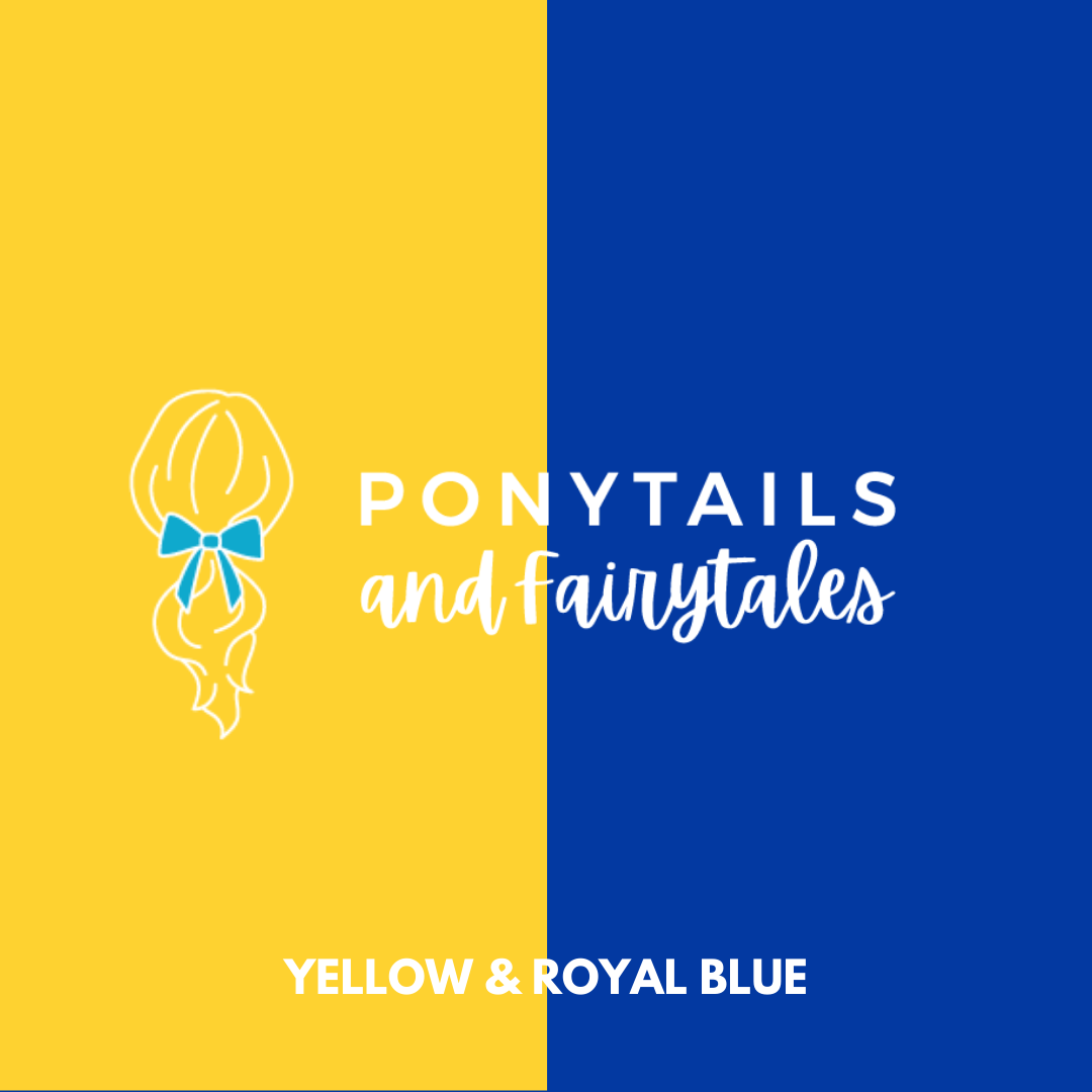 Royal Blue & Yellow Hair Accessories - Ponytails and Fairytales