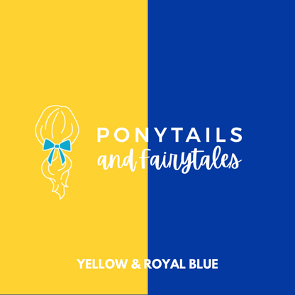 Royal Blue & Yellow Hair Accessories - Ponytails and Fairytales