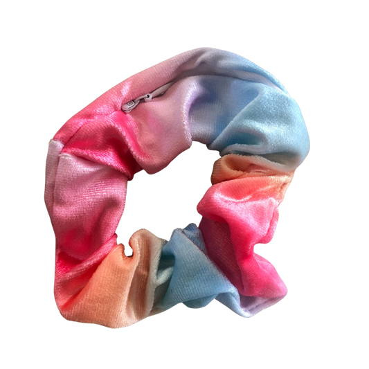 Secret Pocket Zipper Scrunchie - Ombre Velvet