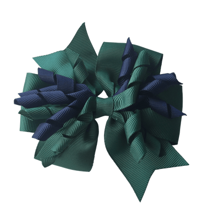 Bottle Green & Navy Hair Accessories - Ponytails and Fairytales