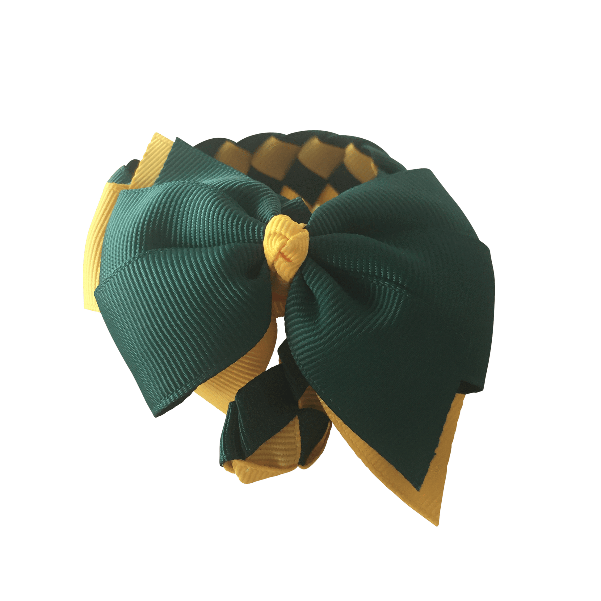 Bottle Green & Yellow Hair Accessories - Ponytails and Fairytales