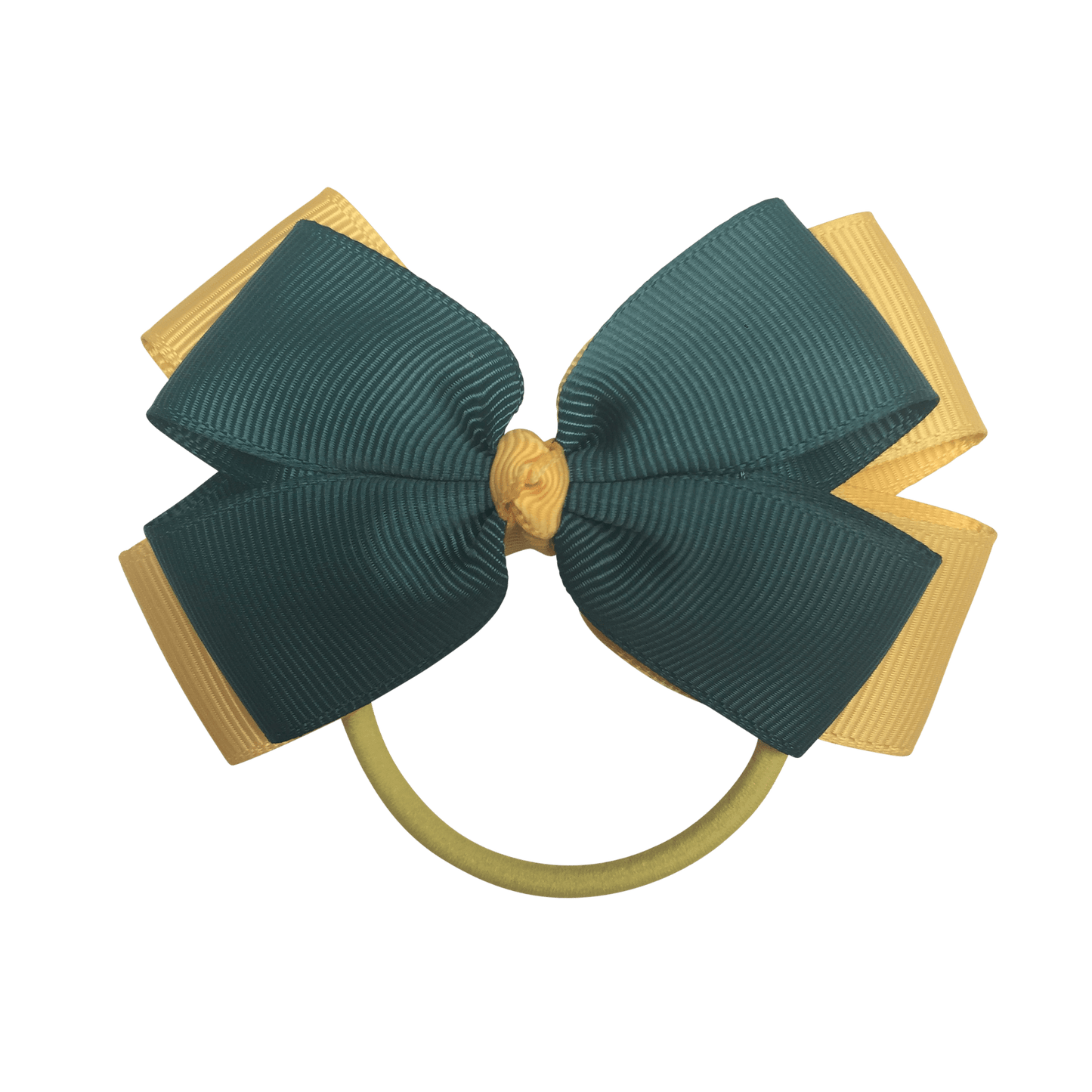 Bottle Green & Yellow Hair Accessories - Ponytails and Fairytales