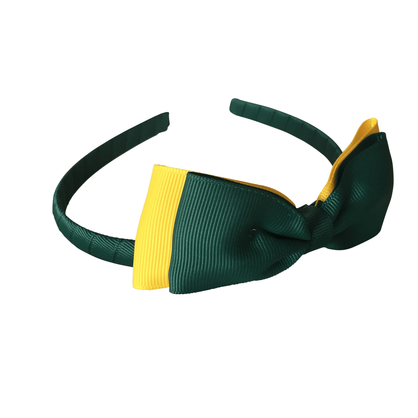 Bottle Green & Yellow Hair Accessories - Ponytails and Fairytales
